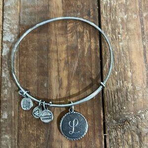 Alex and Ani Silver Initial L Adjustable Bracelet